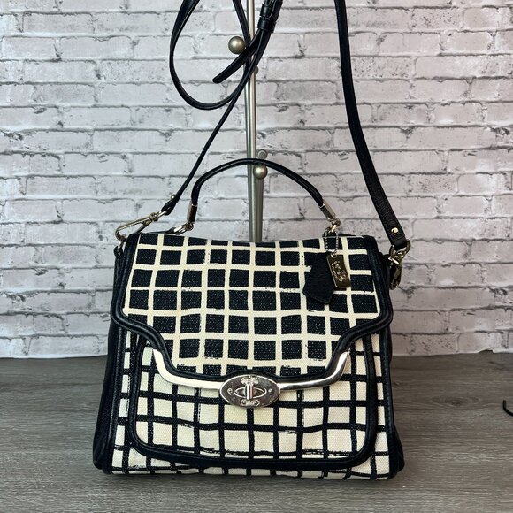 Coach Madison Graphics Black and White Plaid Canvas, 28084 - Picture 1 of 7